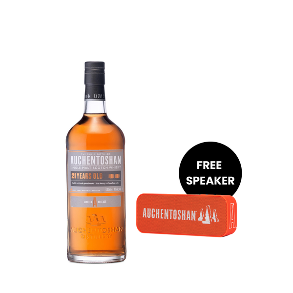 Auchentoshan 21 Years Single Malt Whisky w/ FREE Auchentoshan Speaker